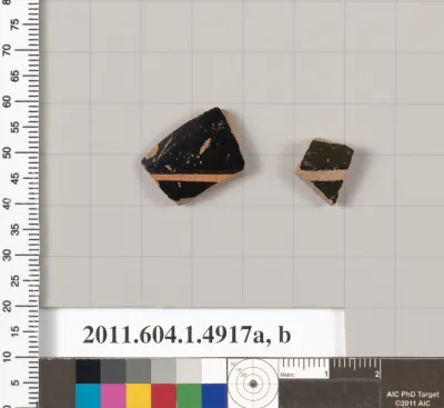 Terracotta fragments of kylikes (drinking cups)