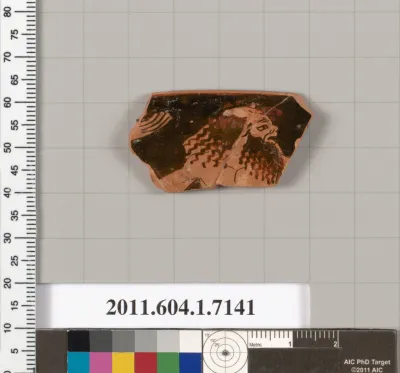 Terracotta rim fragment of a kylix (drinking cup)