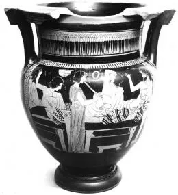 KRATER, COLUMN (ATHENIAN, RED-FIGURE)