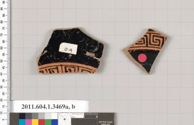 Terracotta fragments of kylikes (drinking cups)