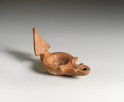 Terracotta oil lamp
