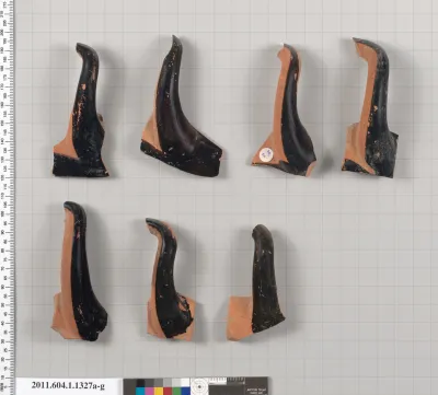 Terracotta fragments of kylikes (drinking cups)