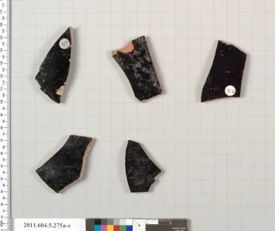 Terracotta fragments of kylikes (drinking cups)