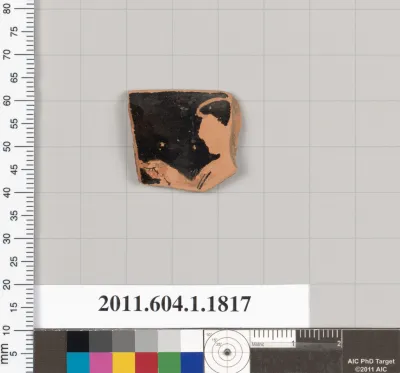 Terracotta rim fragment of a kylix (drinking cup)