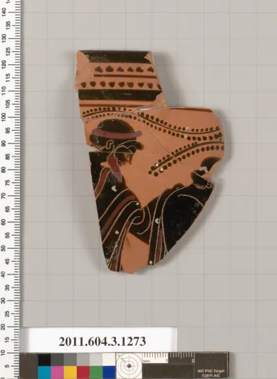 Terracotta rim fragment of a skyphos (deep drinking cup)