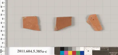 Terracotta fragments of kylikes (drinking cups)