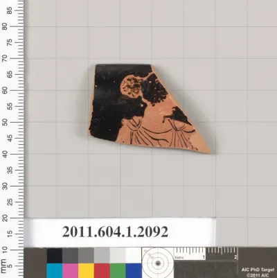 Terracotta rim fragment of a kylix (drinking cup)