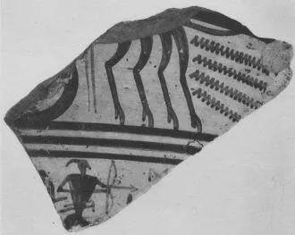 KRATER, FRAGMENTS (ATHENIAN GEOMETRIC, SILHOUETTE)