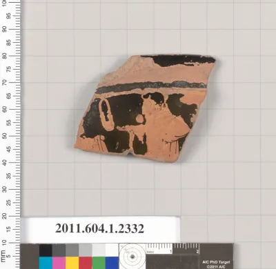 Terracotta rim fragment of a kylix (drinking cup)