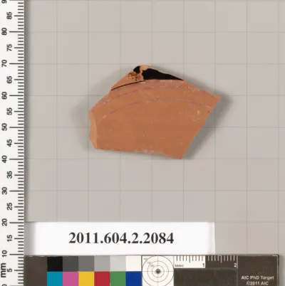 Terracotta fragment of a pot; glazed on the inside