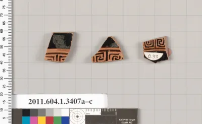 Terracotta fragments of kylikes (drinking cups)