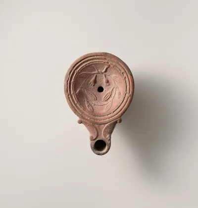 Terracotta oil lamp