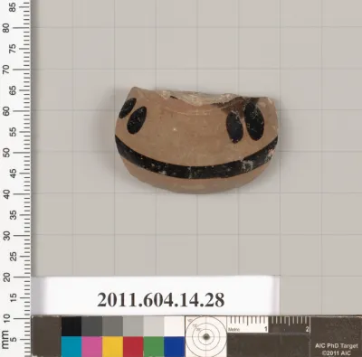 Part of the knob of a terracotta lid?