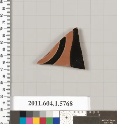 Terracotta fragment of a kylix: eye-cup  (drinking cup)