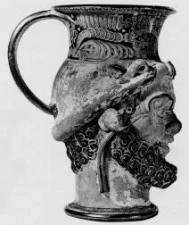 FIGURE VASE, OINOCHOE (ETRUSCAN, RED-FIGURE)