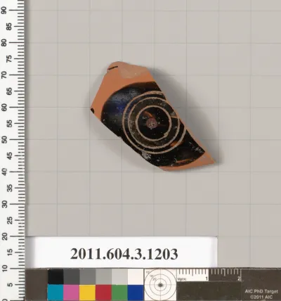 Terracotta fragment of a mastoid (drinking cup with narrow base)