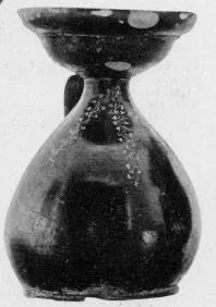LEKYTHOS, SQUAT (SOUTH ITALIAN, GNATHIAN, BLACK GLAZE)