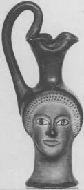 FIGURE VASE, OINOCHOE (ATHENIAN, RED-FIGURE)
