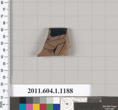 Terracotta rim fragment of a kylix (drinking cup)