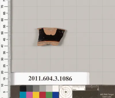 Terracotta rim fragment of a mastoid (drinking cup with narrow base)