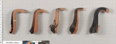 Terracotta fragments of kylikes (drinking cups)