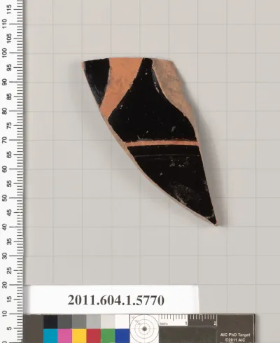 Terracotta fragment of a kylix: eye-cup  (drinking cup)