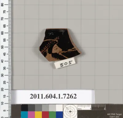 Terracotta rim fragment of a kylix (drinking cup)