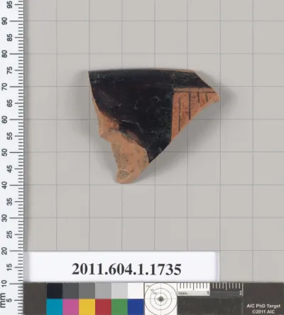 Terracotta rim fragment of a kylix (drinking cup)