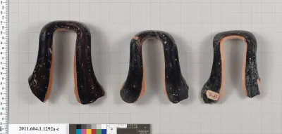 Terracotta fragments of kylikes (drinking cups)