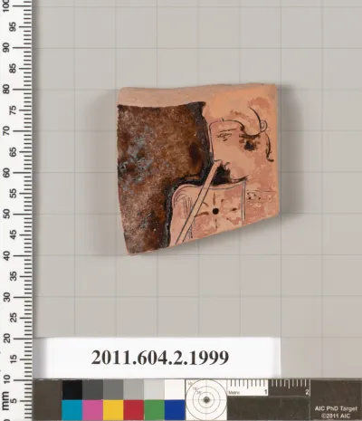 Terracotta fragment of a pot; glazed on the inside