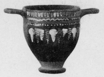 SKYPHOS (SOUTH ITALIAN, GNATHIAN, BLACK GLAZE)