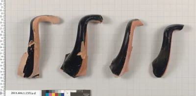 Terracotta fragments of kylikes (drinking cups)