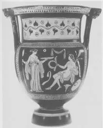 KRATER, COLUMN (SOUTH ITALIAN, APULIAN, RED-FIGURE)