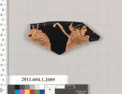 Terracotta rim fragment of a kylix (drinking cup)