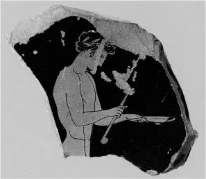 CUP, STEMLESS, FRAGMENT (ATHENIAN, RED-FIGURE)