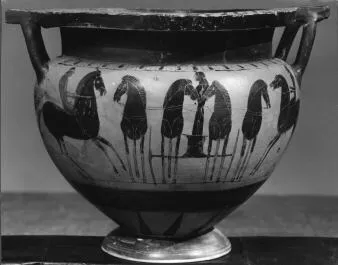 KRATER, COLUMN (ATHENIAN, BLACK-FIGURE)