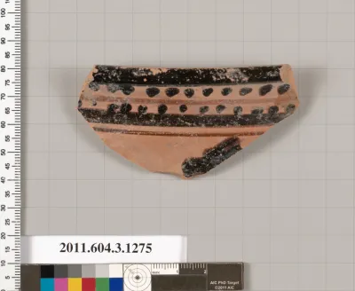 Terracotta rim fragment of a skyphos (deep drinking cup)
