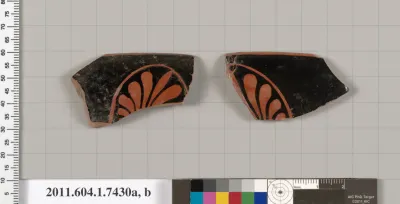 Terracotta rim fragments of kylikes (drinking cups)