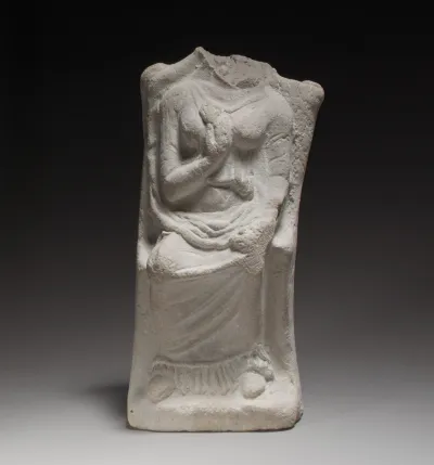 Terracotta statuette of a seated goddess
