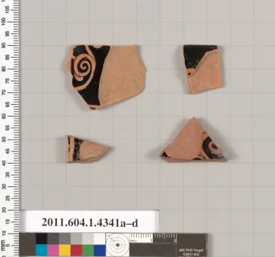 Terracotta fragments of kylikes (drinking cups)