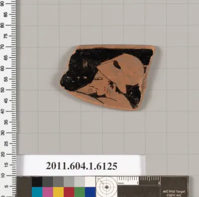 Terracotta rim fragment of a kylix (drinking cup)