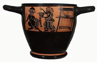 SKYPHOS (BOEOTIAN, CABIRION WARE, BLACK-FIGURE)