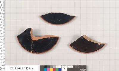 Terracotta fragments of kylikes (drinking cups)