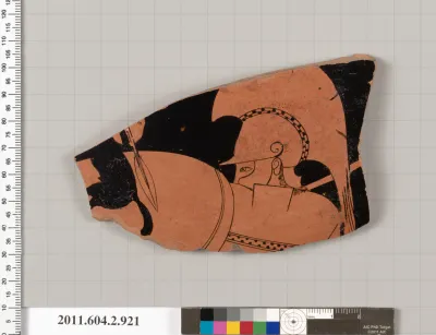 Terracotta fragment of a hydria: kalpis (water jar)