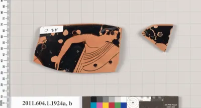 Terracotta rim fragments of a kylix (drinking cup)