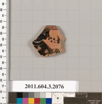 Terracotta rim fragment of a kylix (drinking cup)