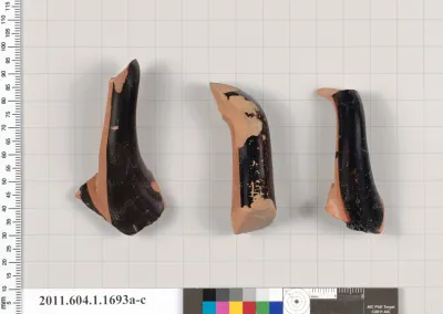 Terracotta fragments of kylikes (drinking cups)