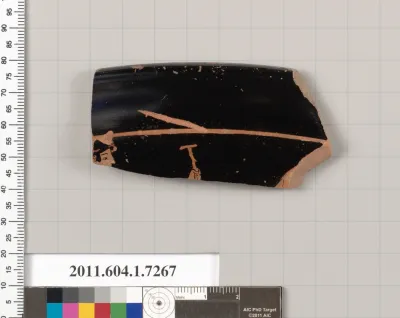 Terracotta rim fragment of a kylix (drinking cup)