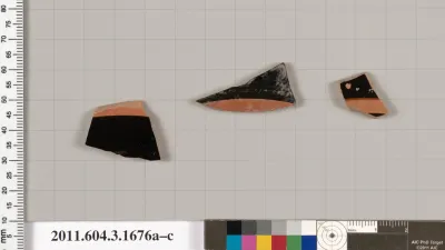 Terracotta fragments of kylikes: Band or lip cups (drinking cups)