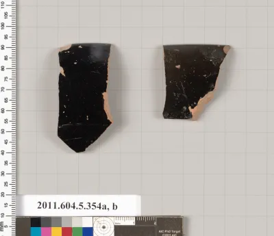 Terracotta rim fragments of kylikes (drinking cups)